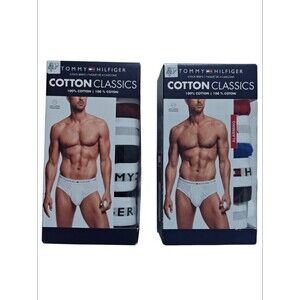 NEW Tommy Hilfiger Underwear Briefs Cotton Classics S Small 8 Set Blue Grey NWT